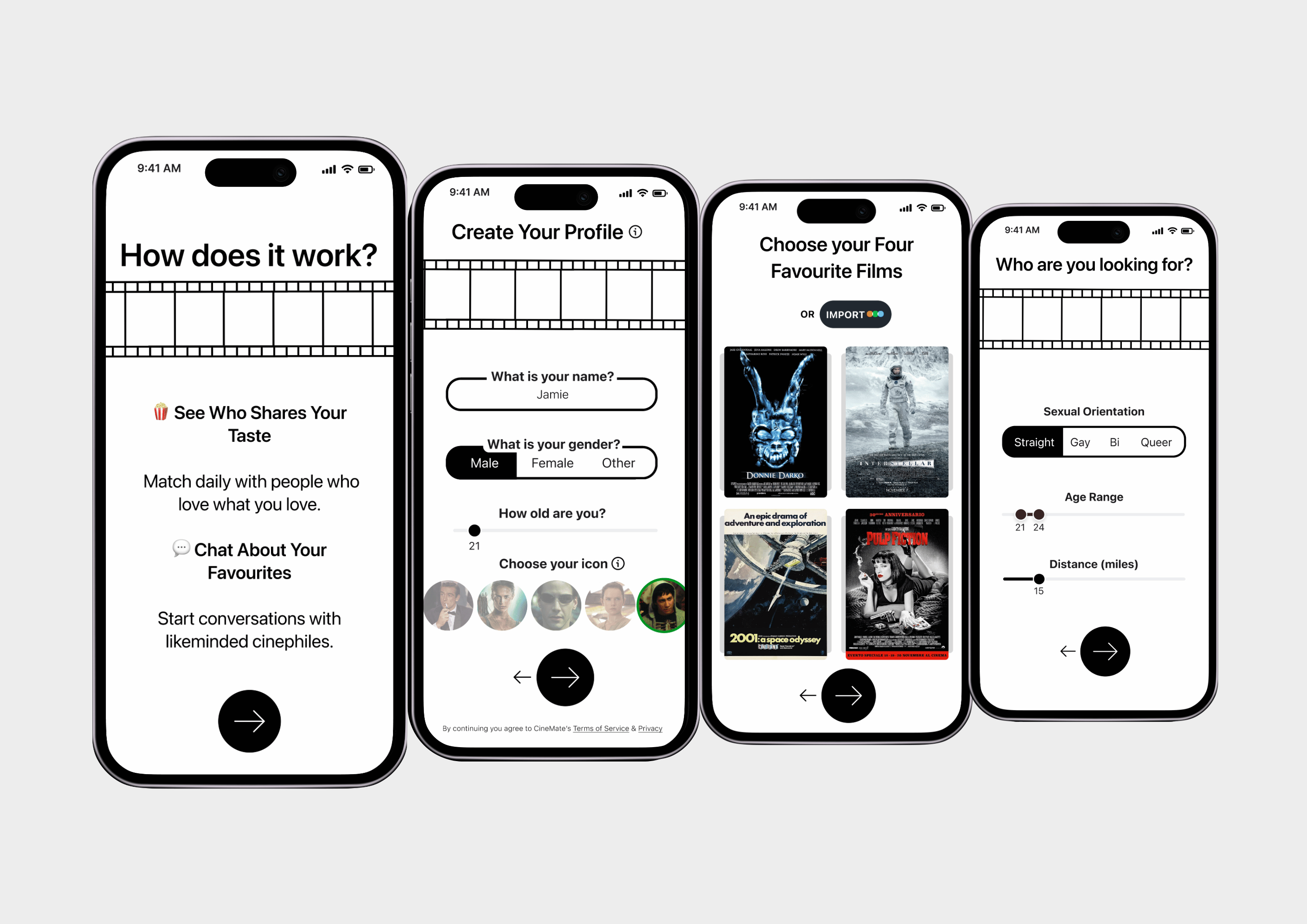 Cinemate App Screen 1